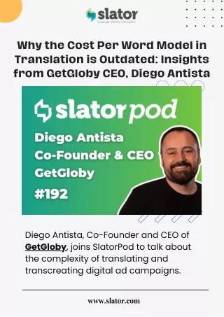Why Cost Per Word in Translation is Outdated With GetGloby CEO Diego Antista