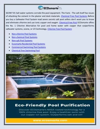 Commercial Swimming Pool Systems