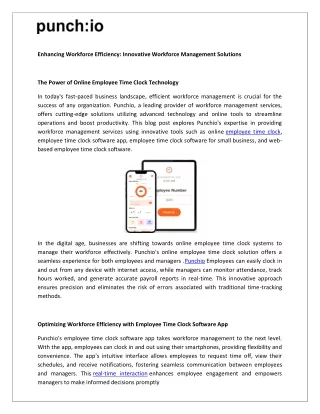 Enhancing Workforce Efficiency: Innovative Workforce Management Solutions