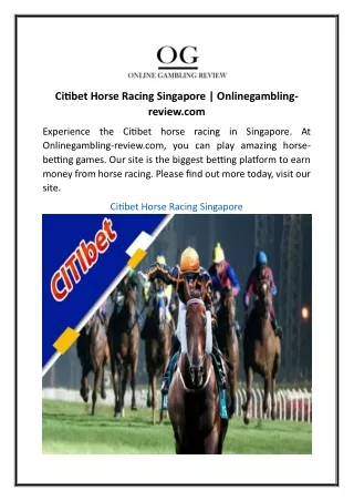 Citibet Horse Racing Singapore Onlinegambling-review.com