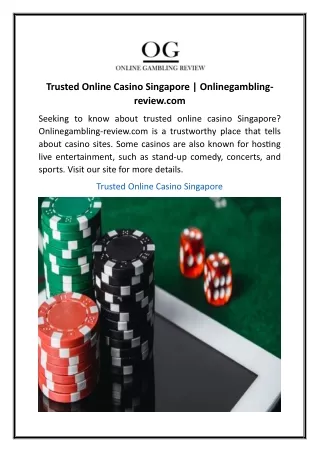 Trusted Online Casino Singapore  Onlinegambling-review