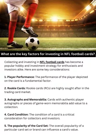 What are the key factors for investing in NFL football cards?