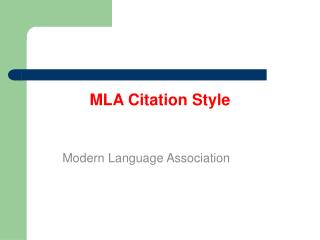 MLA Citation Style