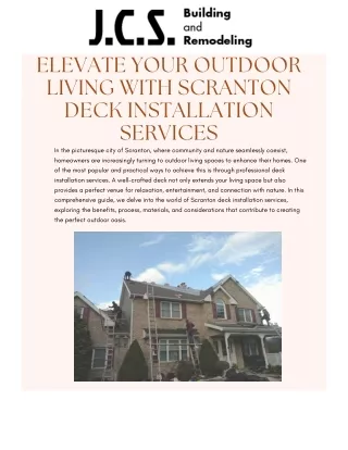 Scranton Deck Installation Services by J.C.S. Building & Remodeling