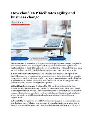 How cloud ERP facilitates agility and business change