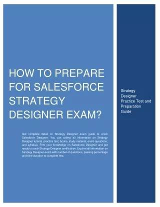 How to Prepare for Salesforce Strategy Designer Exam?