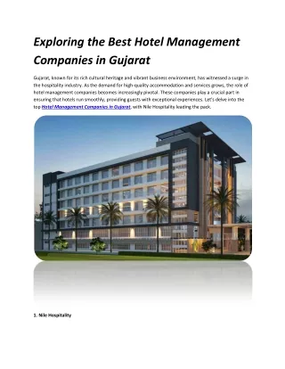 Exploring the Best Hotel Management Companies in Gujarat  1