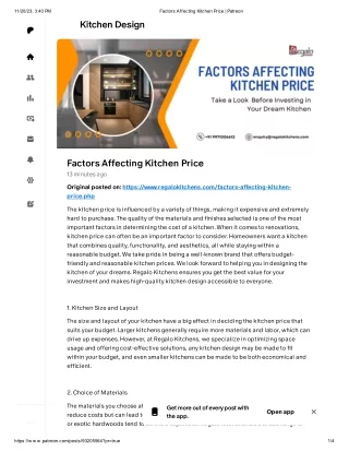 Factors Affecting Kitchen Price