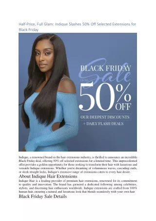 Half Price, Full Glam_ Indique Slashes 50 Off Selected Extensions for Black Friday