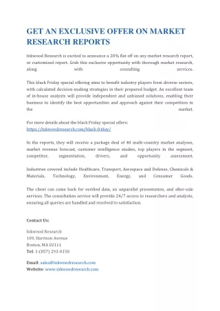 Black Friday Sale | Inkwood Research