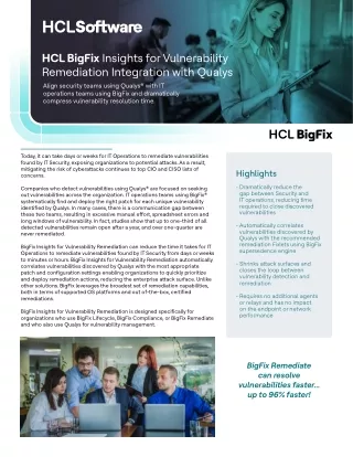 Integration of Qualys with HCL BigFix Insights for Vulnerability Remediation