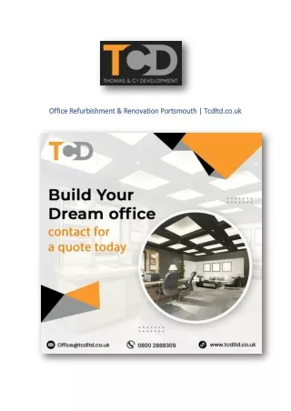 Office Refurbishment & Renovation Portsmouth | Tcdltd.co.uk