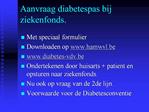 Aanvraag diabetespas bij ziekenfonds.