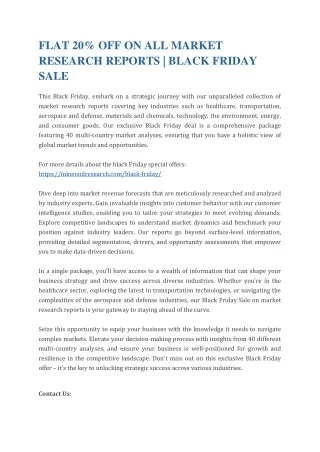 Black Friday Sale | Inkwood Research