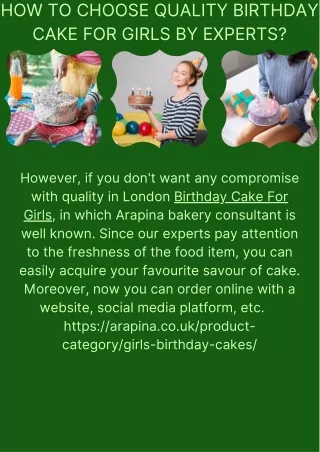 How to Choose Quality Birthday Cake For Girls by Experts