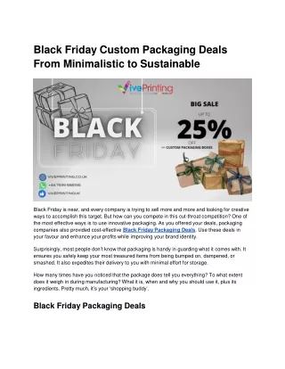 Black Friday Packaging Deals From Minimalistic to Sustainable