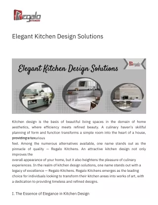 Elegant Kitchen Design Solutions