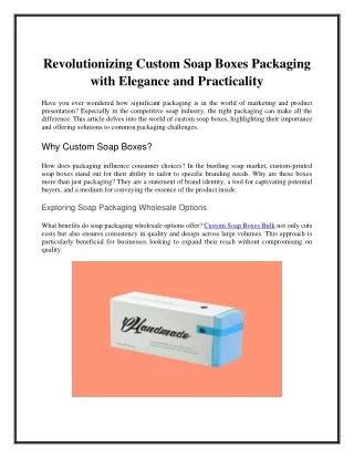 Custom Soap Boxes_ Revolutionizing Packaging with Elegance and Practicality