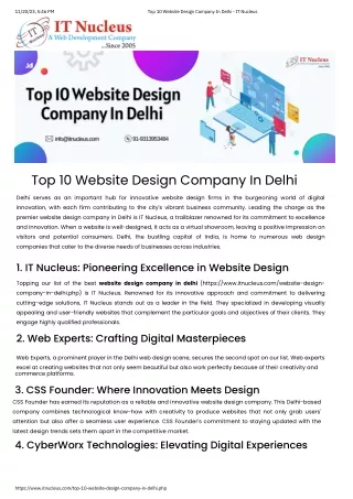 Top 10 Website Design Company in Delhi