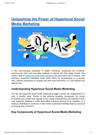Unleashing the Power of Hyperlocal Social Media Marketing