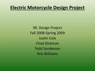 Electric Motorcycle Design Project