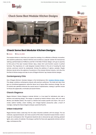 Check Some Best Modular kitchen Designs