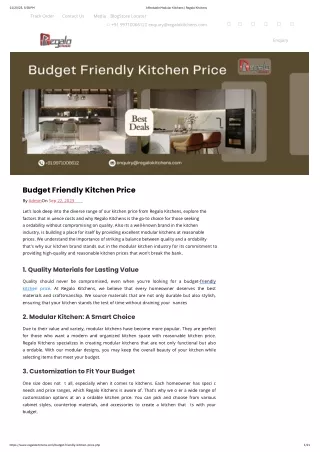 Budget Friendly Kitchen Price