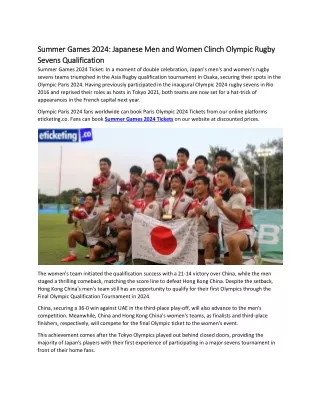 Summer Games 2024 Japanese Men and Women Clinch Olympic Rugby Sevens Qualification