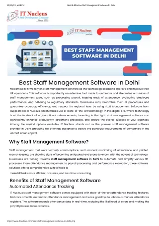 Best Staff Management Software in Delhi