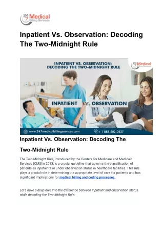 Inpatient Vs. Observation_ Decoding The Two-Midnight Rule