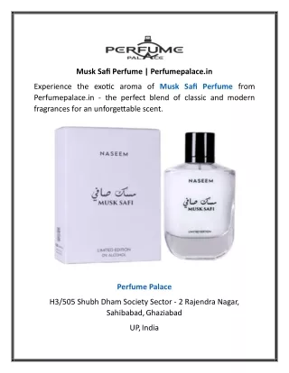 Musk Safi Perfume | Perfumepalace.in