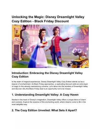 Unlocking the Magic Disney Dreamlight Valley Cozy Edition - Black Friday Discount