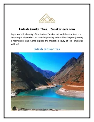 Ladakh Zanskar Trek  Zanskarfeels