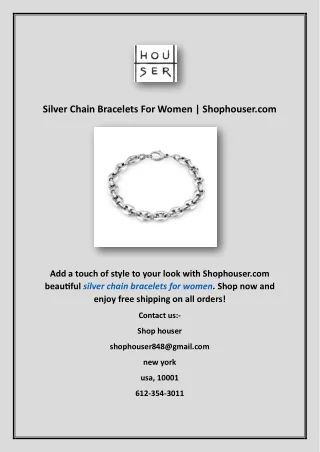 Silver Chain Bracelets For Women