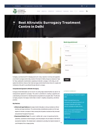 Best Altruistic Surrogacy Treatment Centre in Delhi