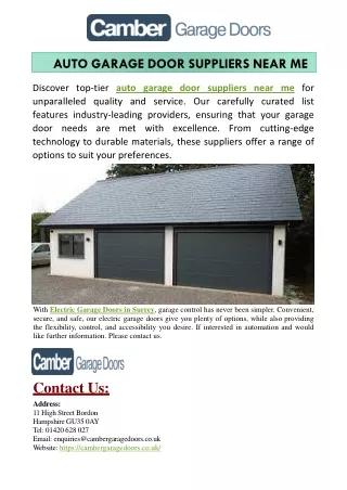 Auto Garage Door Suppliers Near Me