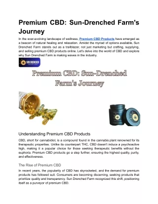 Premium CBD_ Sun-Drenched Farm's Journey