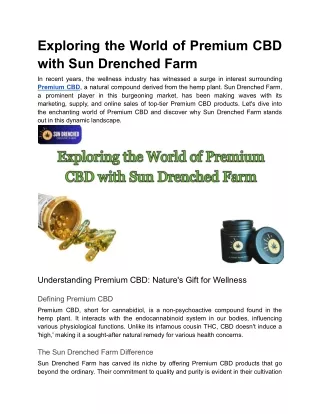 Exploring the World of Premium CBD with Sun Drenched Farm
