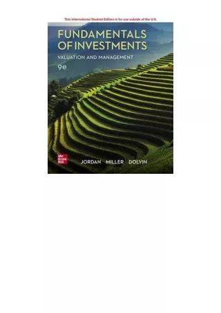 PDF read online Fundamentals of Investments Valuation and Management for ipad
