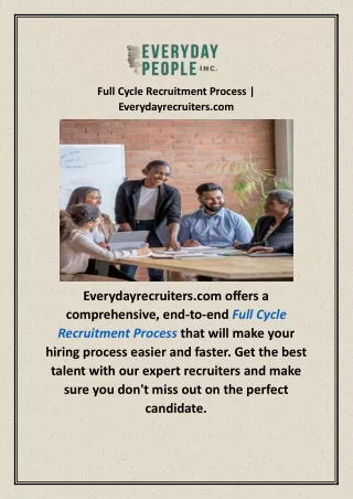 Full Cycle Recruitment Process | Everydayrecruiters.com