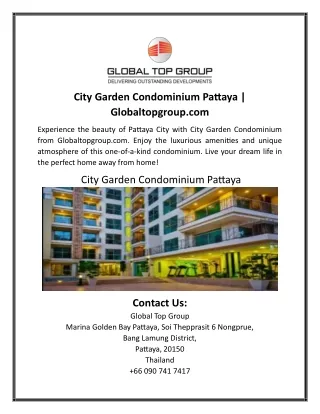 City Garden Condominium Pattaya | Globaltopgroup.com