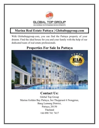 Marina Real Estate Pattaya | Globaltopgroup.com