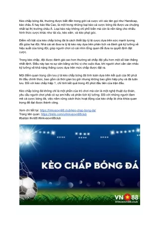 Bí Quyết Chinh Phục Kèo Chấp Bóng Đá Tại Linkvaovn88club.