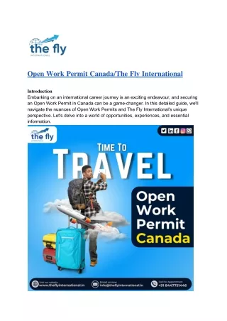 Open Work Permit Canada_The Fly International