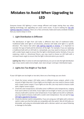 Mistakes to Avoid When Upgrading to LED