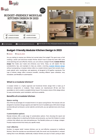 Budget-Friendly Modular Kitchen Design in 2023