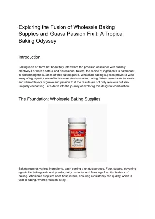 Exploring the Fusion of Wholesale Baking Supplies and Guava Passion Fruit_ A Tropical Baking Odyssey