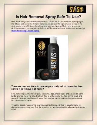 Hair Removing Cream Spray