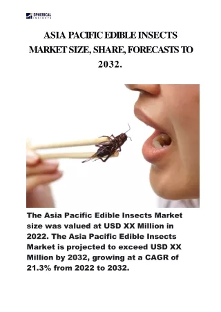 Asia Pacific Edible Insects Market