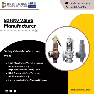 Safety Valve  Foot Valve  Orifice Valve - D Chel Valve